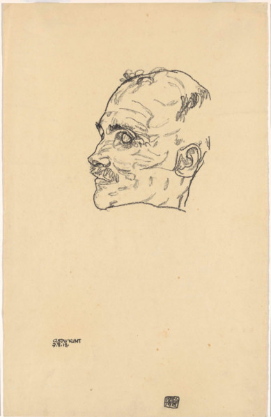 Gustav Klimt on his deathbed, 1918. Creator: Schiele, Egon (1890-1918).