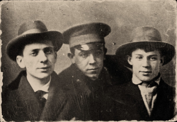 Ryurik Ivnev, Vladimir Chernyavsky and Sergei Yesenin. St. Petersburg, 1915. Creator: Anonymous.