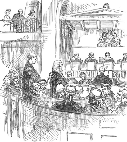 Baron Amphlett being admitted a Serjeant-At-Law, 1874. Creator: Unknown.