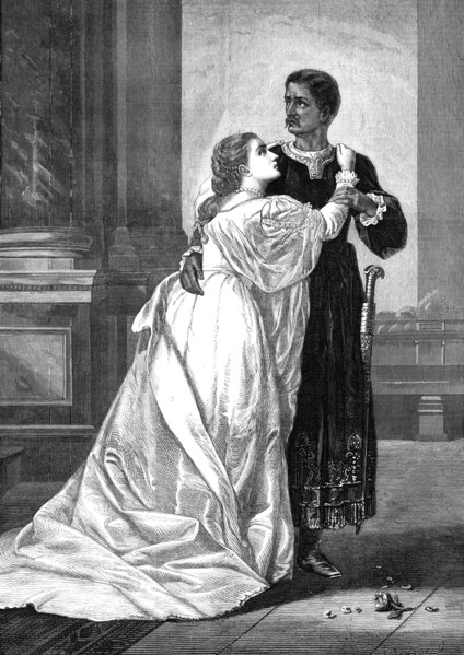 Othello and Desdemona, by W. S. Herrick, 1874. Creator: William Biscombe Gardner.