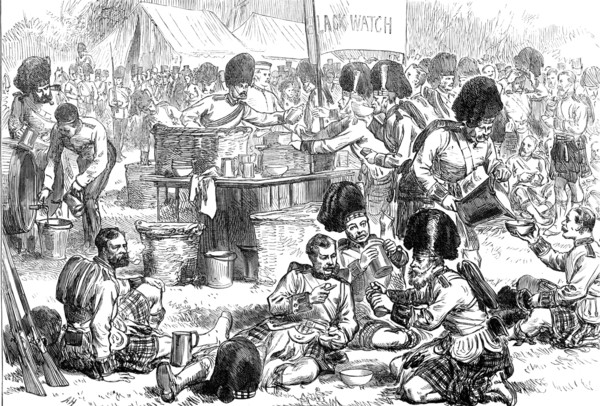 Refreshment of troops at the Windsor Review, 1874. Creator: Unknown.