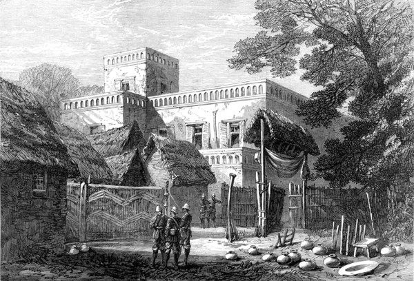 The King of Ashantee's Palace at Coomassie, viewed from the east, 1874.  Creator: Unknown.