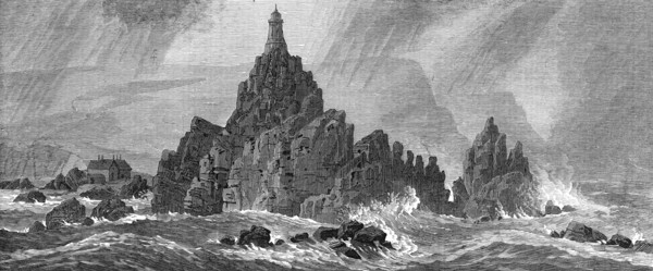 New lighthouse, Corbiere Rocks, Jersey, 1874. Creator: Unknown.
