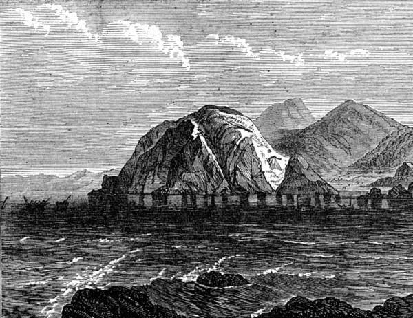 Scene of the wreck of the mail-steamer Nil on the Coast of Japan, 1874. Creator: Unknown.