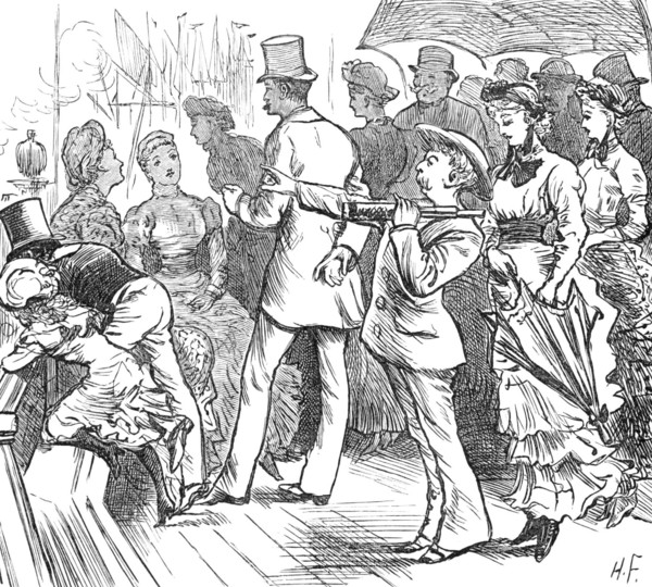 Sketches at the Ryde Regatta: The Grand Stand, 1881. Creator: Joseph Swain.
