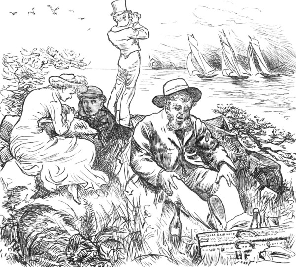 Sketches at the Ryde Regatta: "Far from the Madding Crowd", 1881. Creator: Joseph Swain.