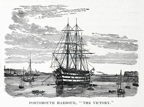 Portsmouth Harbour, "The Victory", 1892.  Creator: Unknown.