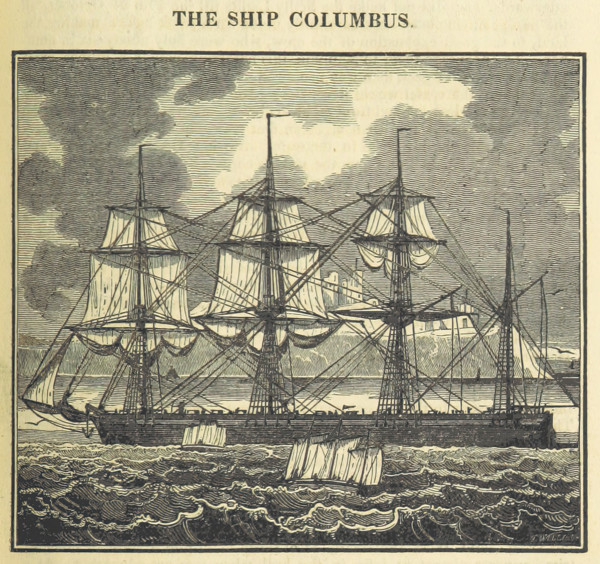 The Ship Columbus, 1826.  Creator: Unknown.