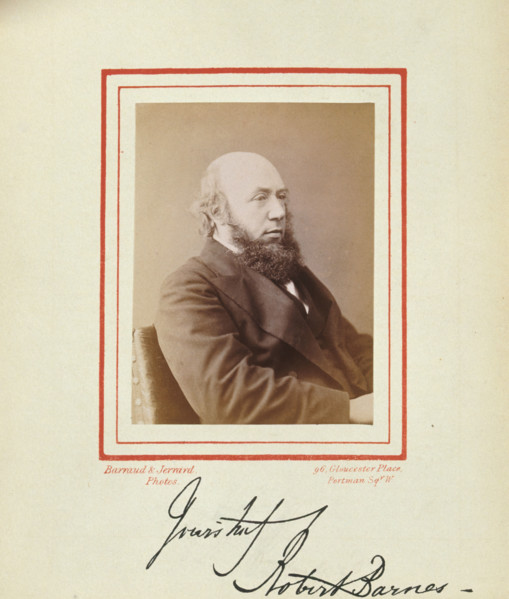 Robert Barnes, 1874. Creator: Barraud & Jerrard.