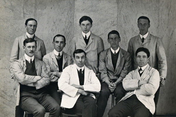 Charing Cross Hospital: a portrait of house surgeons, 1906. Creator: Unknown.