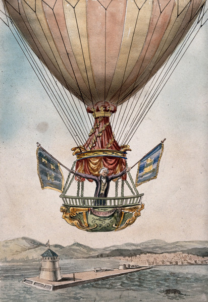 James Sadler setting off on the proposed first crossing of the Irish Sea from Dublin by..., 1812. Creator: Unknown.