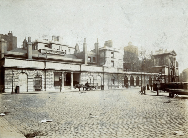 St Bartholomew's Hospital, London: the entrance to Surgery House, c1890. Creator: Unknown.