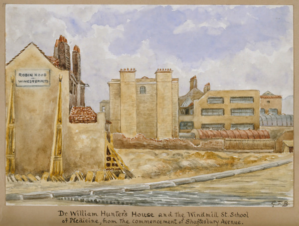 William Hunter's house, and the Windmill Street School of Medicine..., c1880s. Creator: G. F. B..