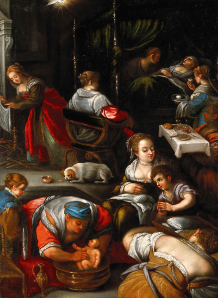 The birth of the Virgin, late 16th century.