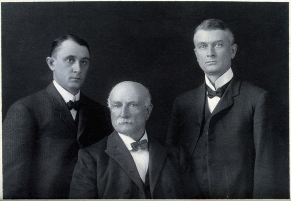 William Worrall Mayo with his sons Charles Horace Mayo (left) and William James Mayo..., 1930/1940. Creator: Unknown.