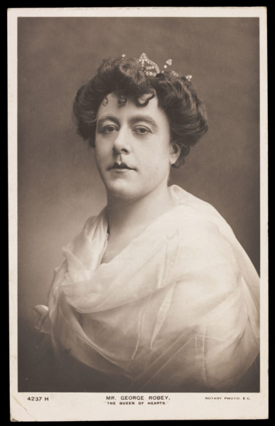 George Robey in drag as the Queen of Hearts, between 1905 and 1907. Creator: Unknown.