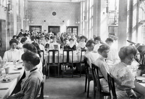 King Edward VII Sanatorium, Midhurst, Sussex: nurses and medical staff (?) about to dine, 1907. Creator: Unknown.