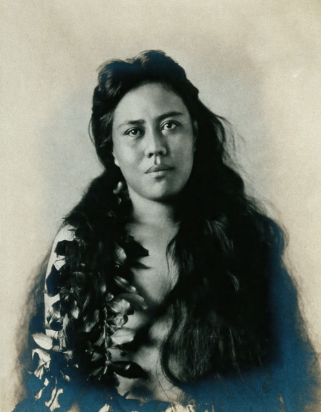 A Samoan woman with leaves in her hair, c1900. Creator: Unknown.