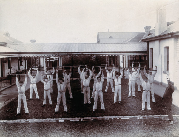 Metropolitan Lunatic Asylum, Kew, Victoria (Australia): male patients..., c1880s. Creator: Unknown.