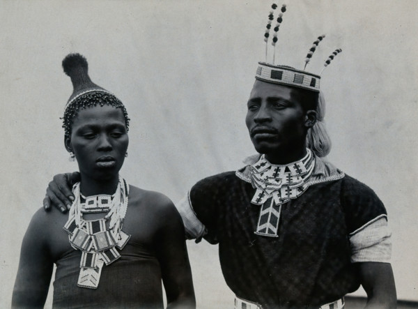 An African man and woman embracing, c1900. Creator: Unknown.