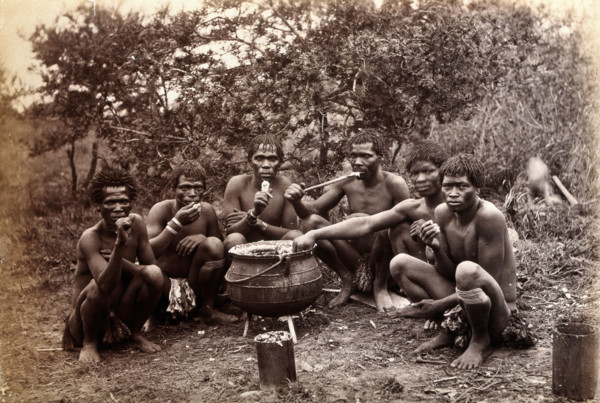 South Africa: Natal people eating, between 1800 and 1899. Creator: Unknown.