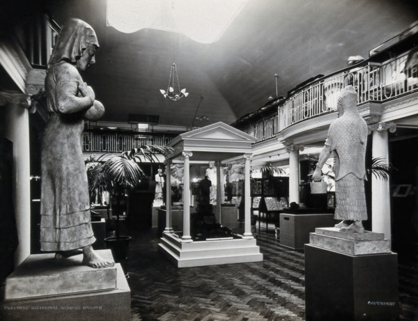 Wellcome Historical Medical Museum, Wigmore Street, London: the galleried Hall of Statuary. Creator: Unknown.
