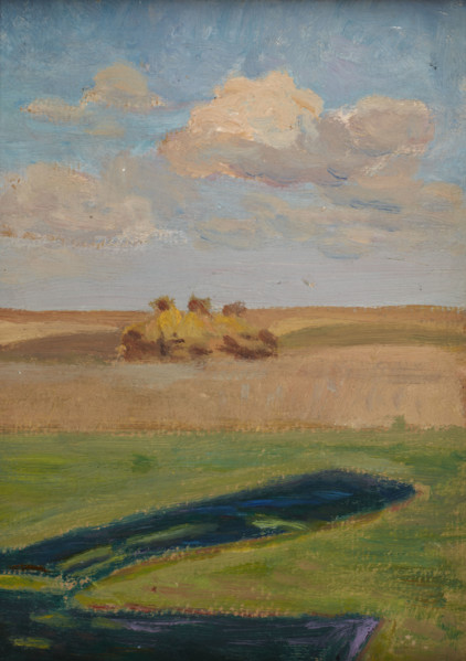 Landscape with Stacks, 1900. Creator: Unknown.