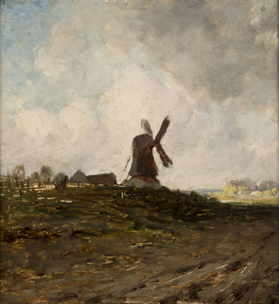 Landscape with a Windmill, c1880. Creator: Antoni Kozakiewicz.