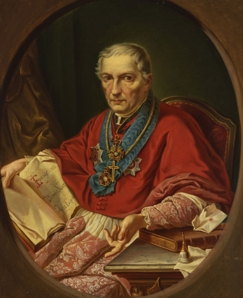 Portrait of Warsaw Archbishop Antoni Melchior Fijalkowski, 1854. Creator: Stefan Kokular.