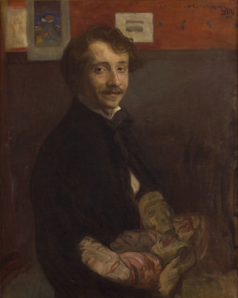 Self-Portrait with Masks, 1900. Creator: Wojciech Weiss.
