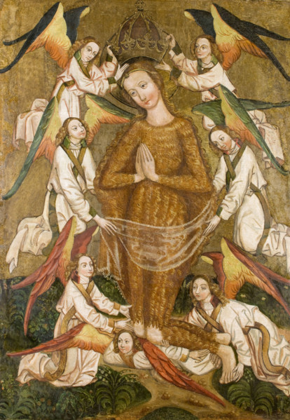 Saint Mary Magdalene Lifted by Angels, Altar Retable from the Church in Moszczenica Nizna..., c1480. Creator: Unknown.
