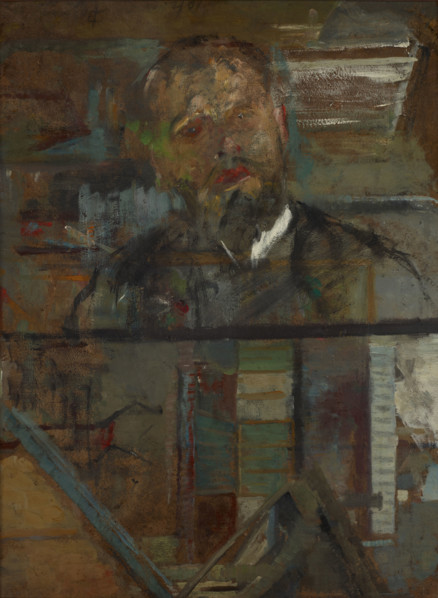 Sketch Portrait of a Man-two-sided painting, c1905. Creator: Olga Boznanska.