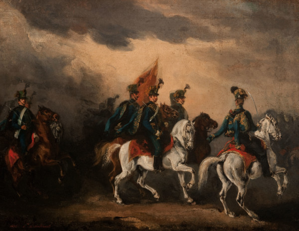 Blue Hussars, 1836. Creator: Piotr Michalowski.