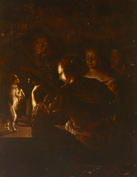 Woman Playing the Guitar and a Small Dog Dancing, 2nd half of 17th century. Creator: Unknown.