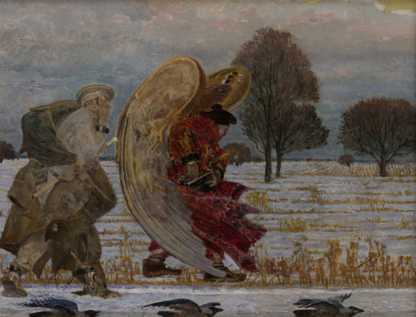 Behind the Angel (left part of the triptych), 1901. Creator: Jacek Malczewski.