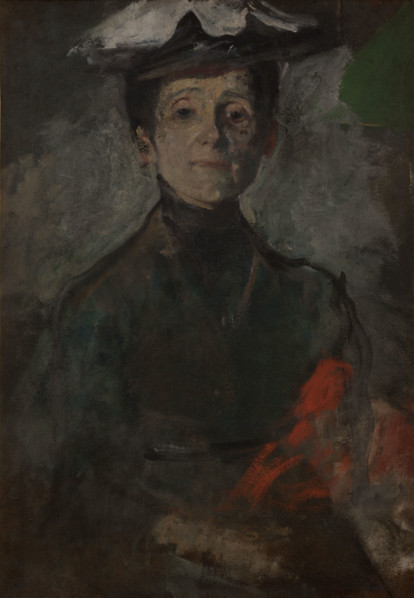 Self-Portrait with Flowers, c1909. Creator: Olga Boznanska.