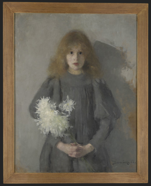 Girl with Chrysanthemums, 1894. Creator: Olga Boznanska.