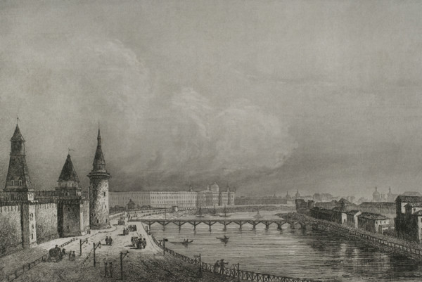 View of the Foundling Home or Orphanage, Moscow, Russia, 1839. Creators: Augustin François Lemaitre, Hippolyte Lalaisse.