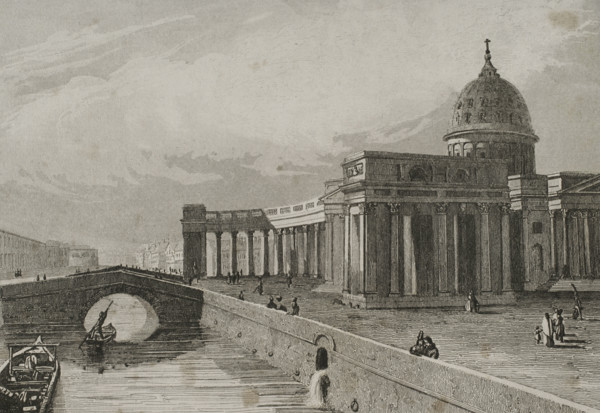 Kazan Cathedral, Saint Petersburg, Russia, 1839. Creator: Paul Dumouza.