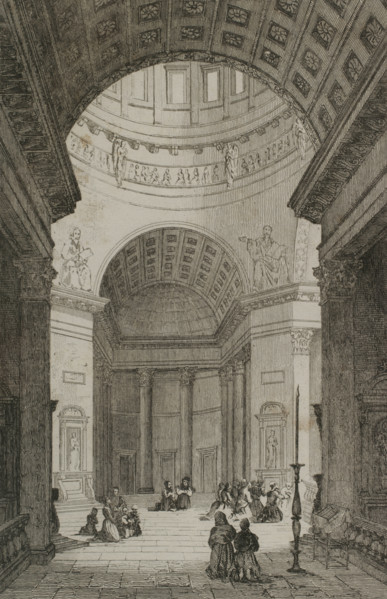 Kazan Cathedral, Saint Petersburg, Russia, 1839.  Creator: Paul Dumouza.
