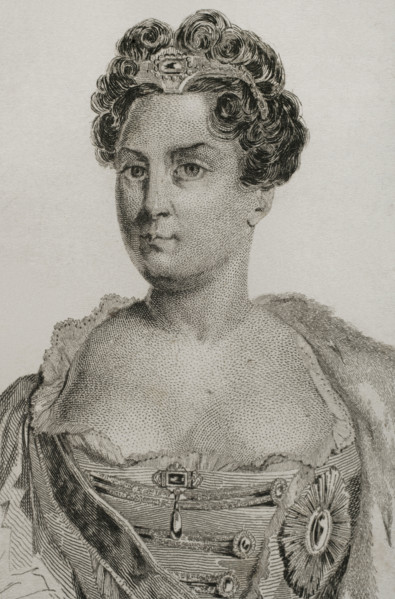 Catherine I of Russia (1684-1727), 1839.  Creators: Augustin François Lemaitre, Pannier.