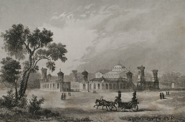 Petrovsky Palace, Moscow, Russia, 1839.  Creator: Hippolyte Lalaisse.