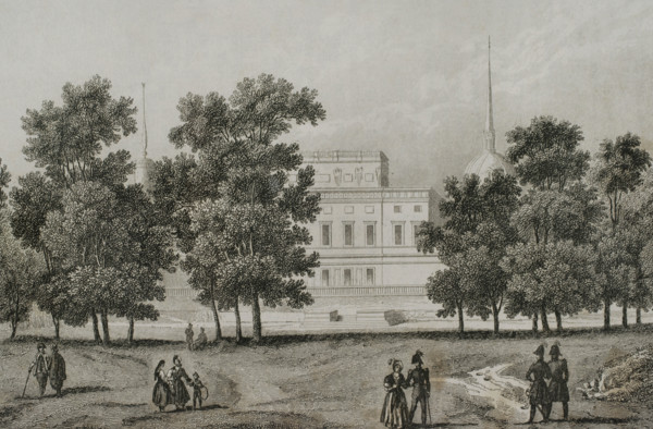 Mikhailovsky Castle, Saint Petersburg, Russia, 1839.  Creator: Augustin François Lemaitre.