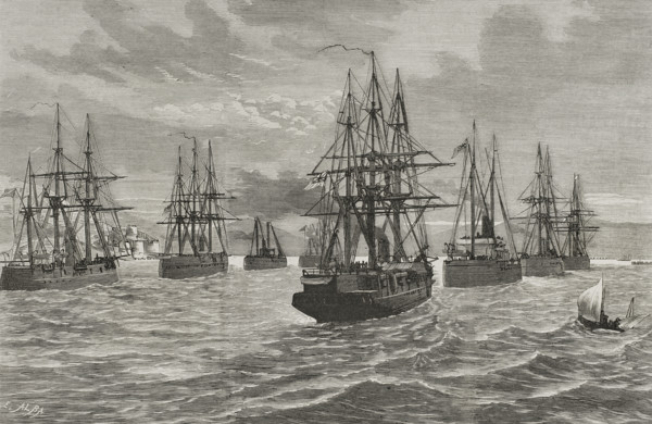 Russo-Turkish War:...British squadron in the Dardanelles Strait, February 13, 1878, (1878). Creator: Enrique Alba.