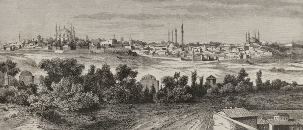 Adrianople (at present, Edirne), capital of the Ottoman Empire from 1369 to 1453, 1878. Creator: Enrique Alba.