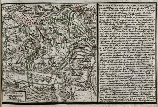 Seven Years War (1756-1763): Map of the Battle of Hochkirch (14th October 1758), 1765. Creator: Jean de Beaurain.