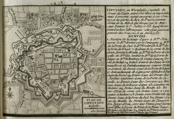 Map of Lippstadt (Germany), 1757-1758 (1765). Creator: Jean de Beaurain.