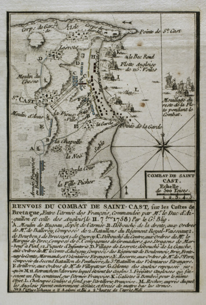 Seven Years War (1756-1763): Battle of Saint-Cast (September 11, 1758), 1765. Creator: Jean de Beaurain.