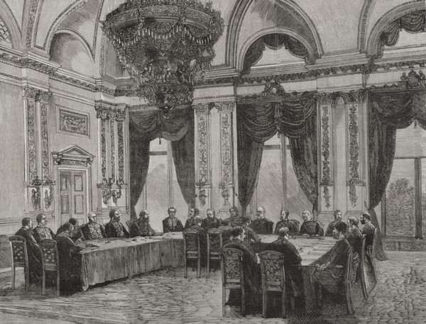 First session of the Congress, Congress of Berlin, June 13, 1878 (1878).  Creator: Tomás Carlos Capuz.