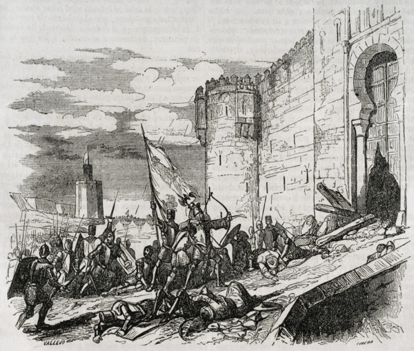 Conquest of Seville by the Christian troops of Fernando III of Castile, 1248, (1852).  Creator: Ildefonso Cibera.